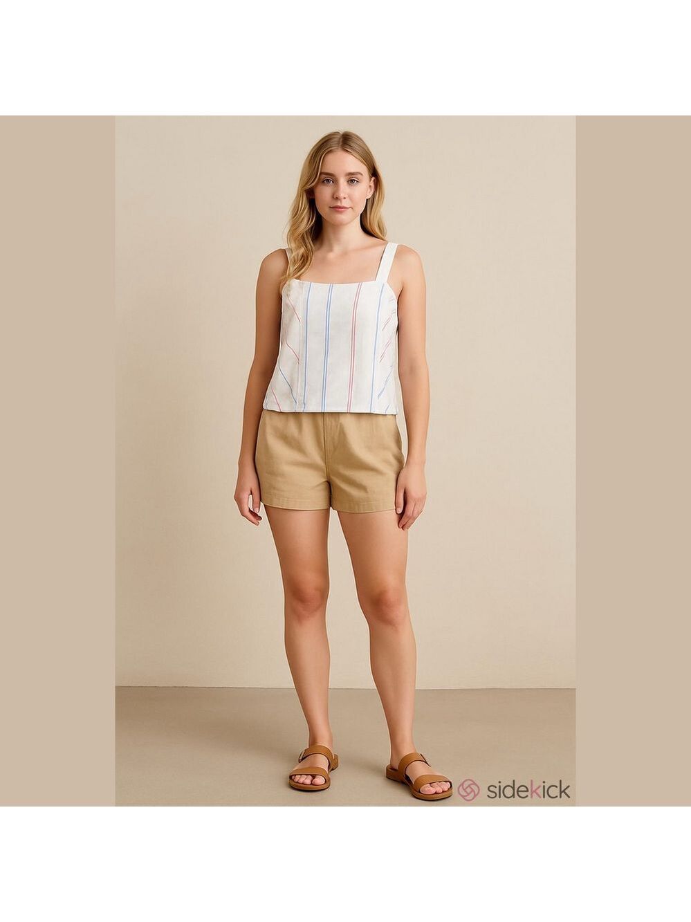Maurices striped cotton poplin corset cropped tank top Woman’s XL - Picture 2 of 13